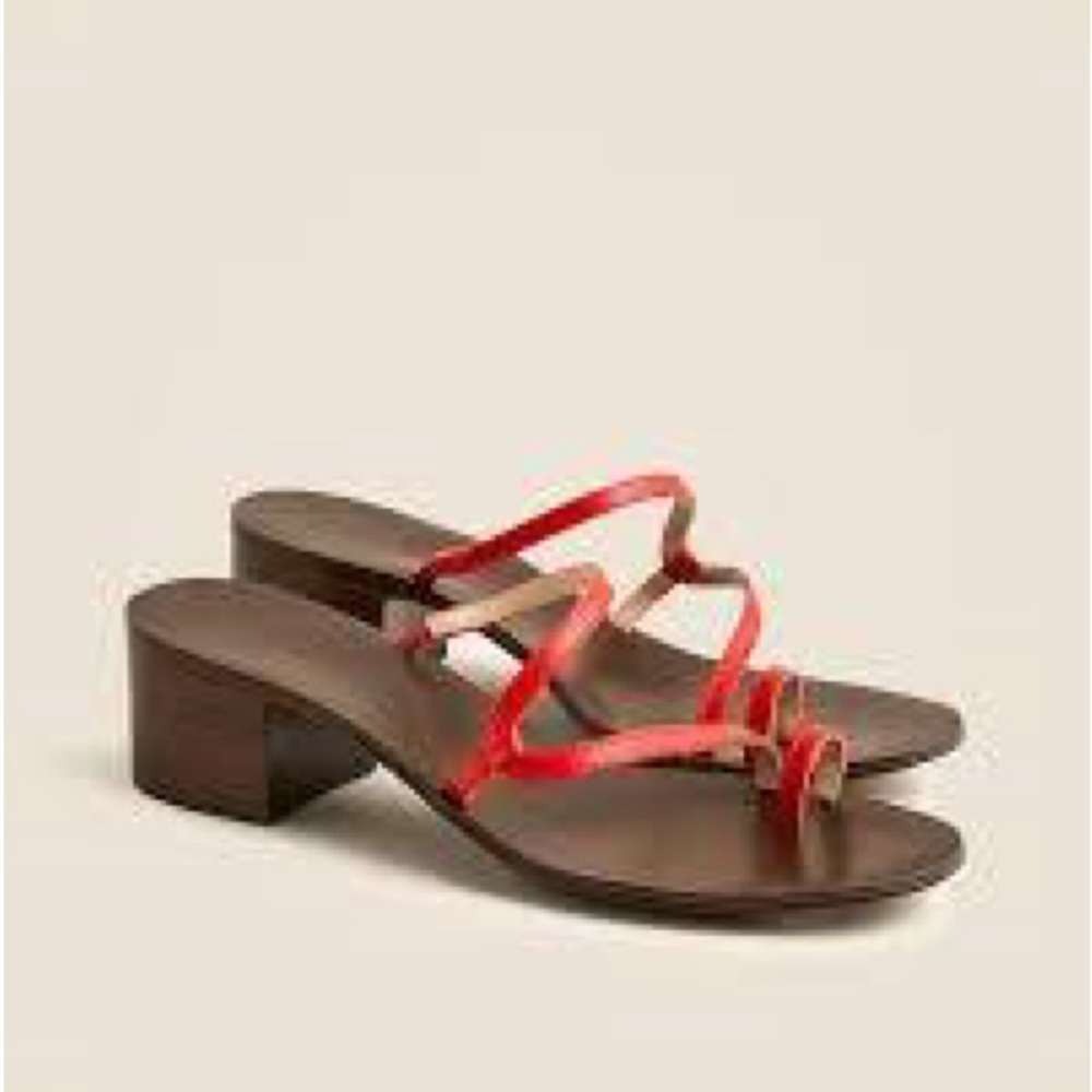 Women’s J.Crew Sandal Shoe Toe Ring Sandal Red New NWT size 9